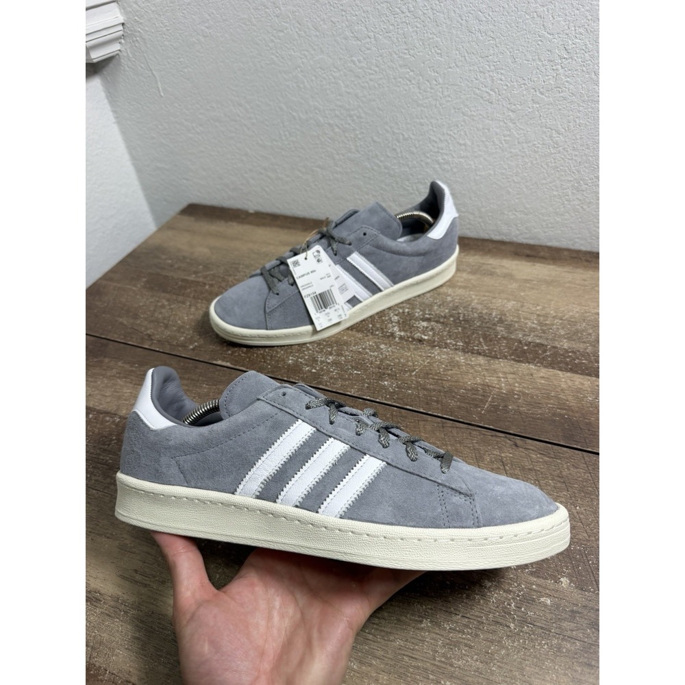 Adidas Campus 80s FZ6154 Mens Gray Suede Lace Up Lifestyle Sneakers Shoes Sz 11